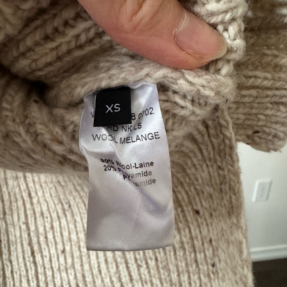 Joseph Cozy Cream Wool Sweater, Size XS - Picture 6 of 8
